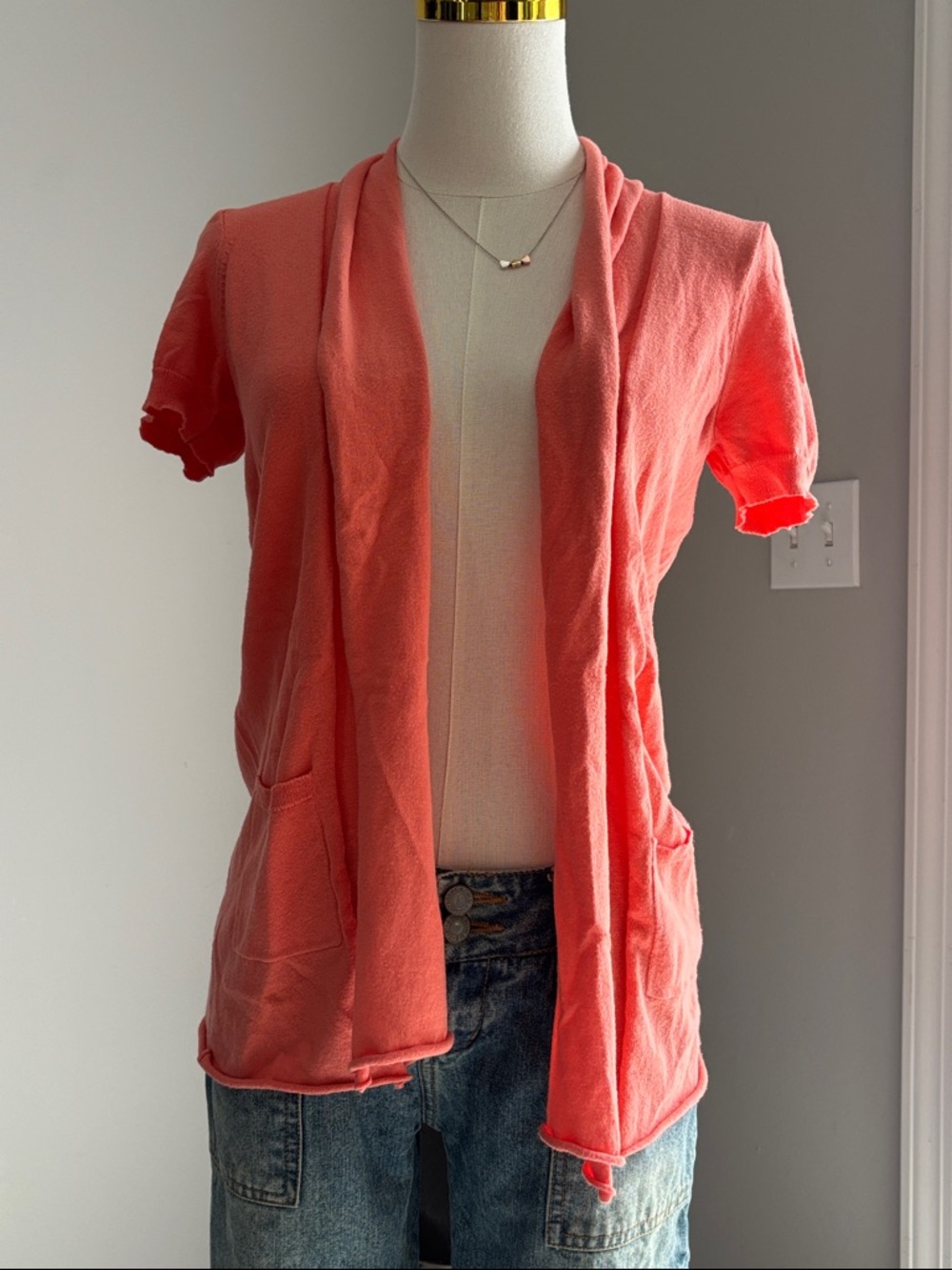J. Crew Coral Cardigan Sweater 100% cotton